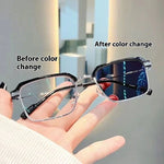 Photosensitive Color Changing Glasses HD Men's Anti-blue Light Reading Glasses